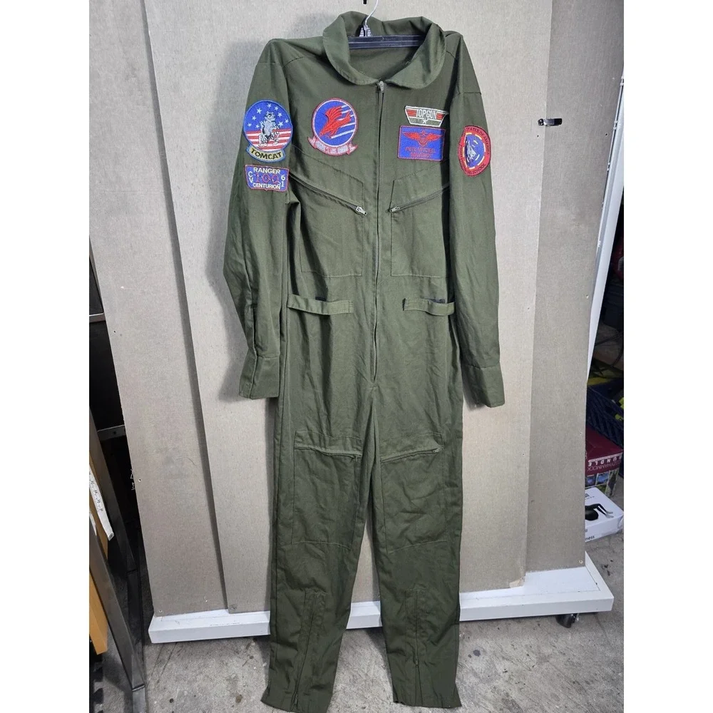 Top Gun Maverick Flight Suit Jumpsuit Costume Adult Small Green Licensed 2023